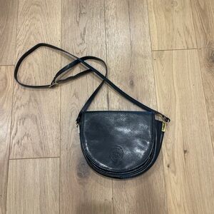 Elegant Vintage Jennifer Moore Black Leather Crossbody Bag